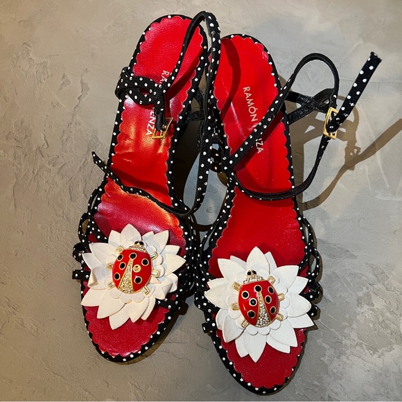 RAMÓN TENZA LADYBUG POLKA DOT WEDGE- Sz 8 - Picture 9 of 15